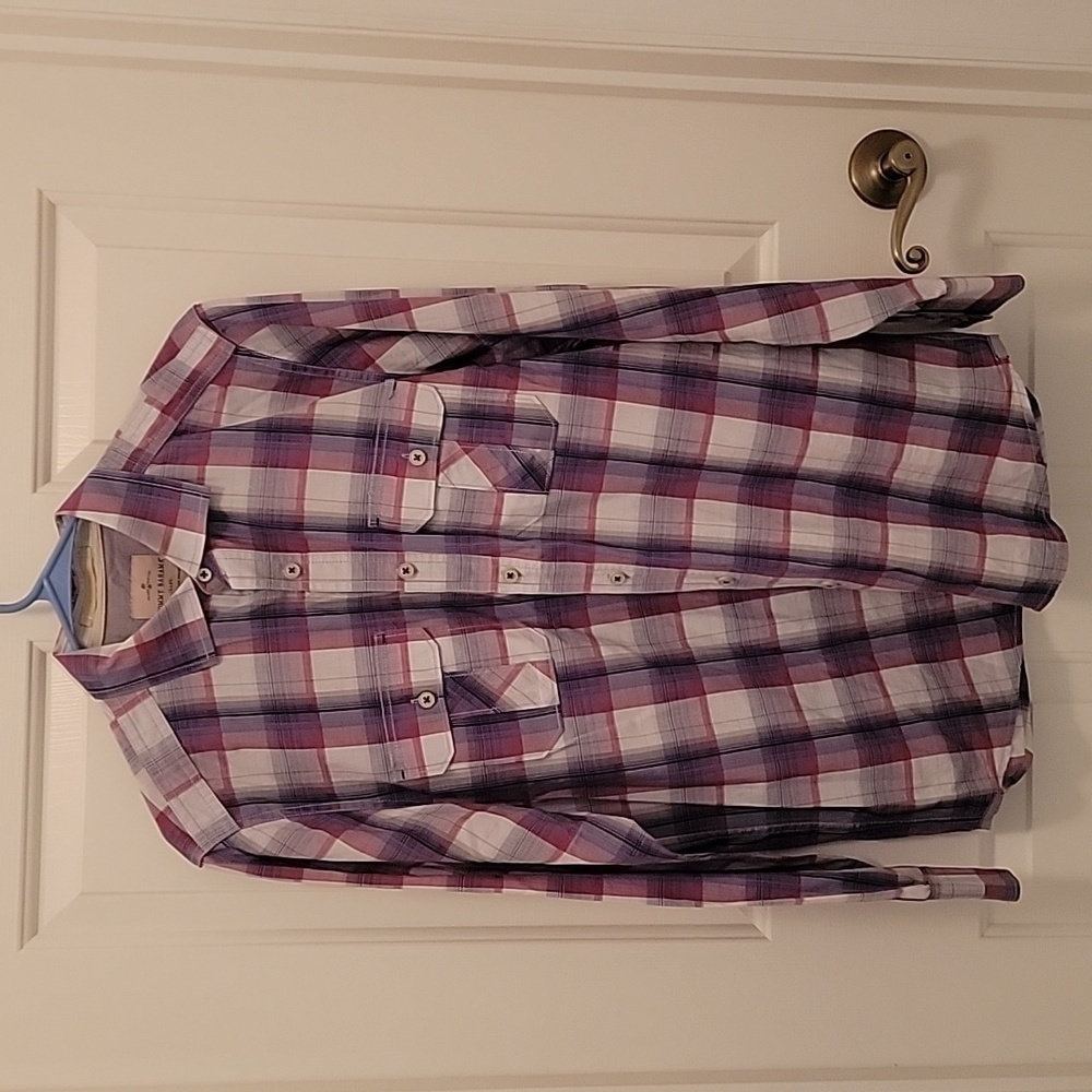 Tommy Bahama Size S Purple Plaid Button Down Long Sleeve Shirt. NWOT